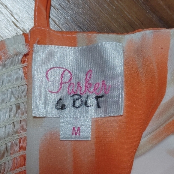 Taylor Orange Print Silk Dress Medium - Picture 8 of 13